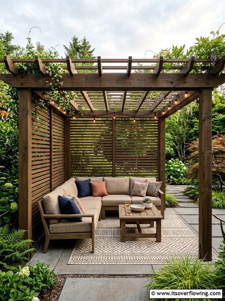Pergola With Privacy Screen - 25 backyard decorating ideas with pergola decor