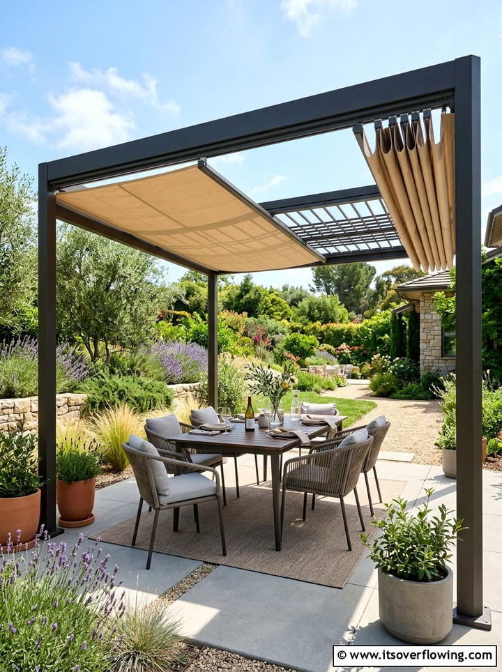 Pergola With Retractable Canopy - 25 backyard ideas with pergola