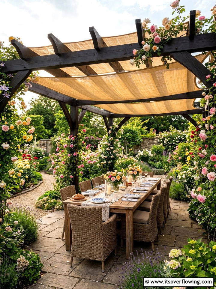Pergola With Shade Sail Cover - 25 backyard ideas with shade sail