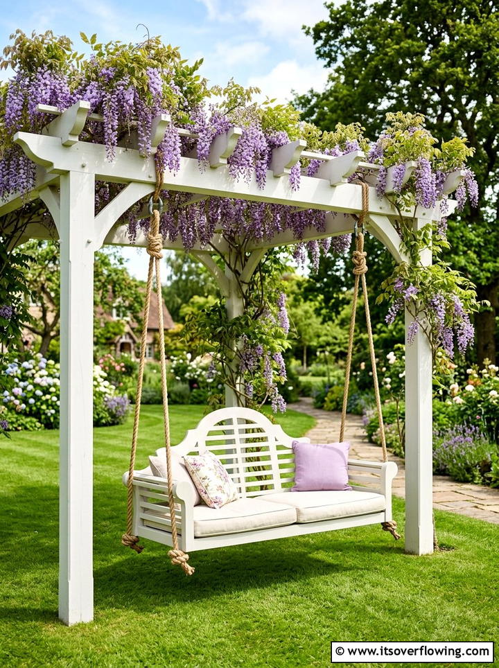 Pergola With Swing Seat - 25 garden ideas with seating