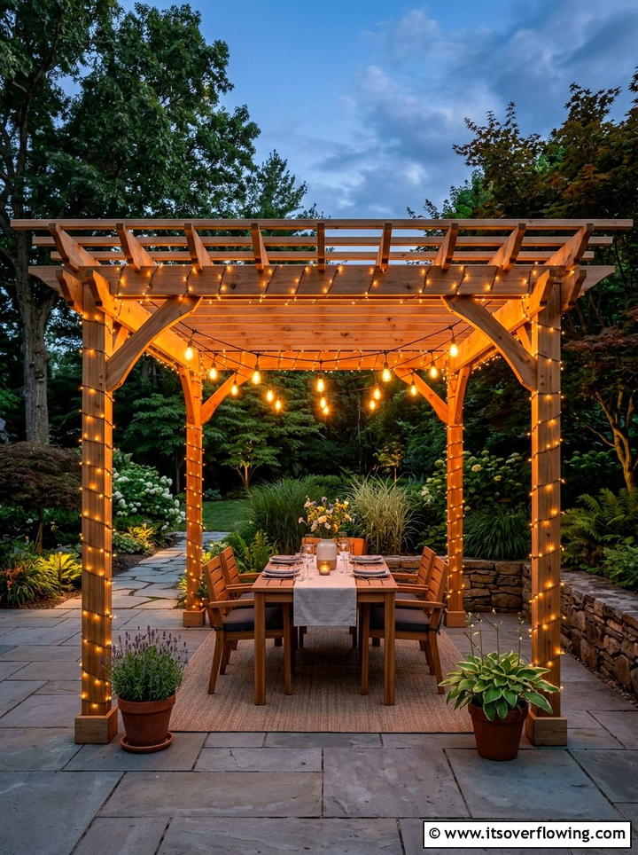 Pergola lighting - 25 backyard decorating ideas with hanging lights