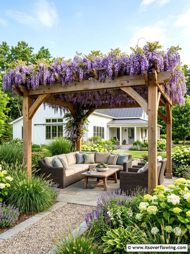 Pergola seating - 25 garden design ideas with focal points