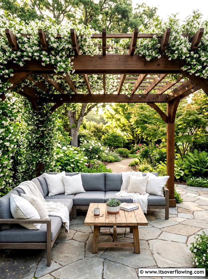 Pergola seating area - 25 garden design ideas with outdoor rooms