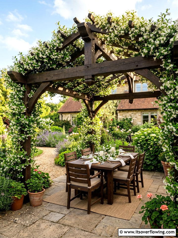 Pergola with climbing plants - 25 garden design ideas for backyard spaces