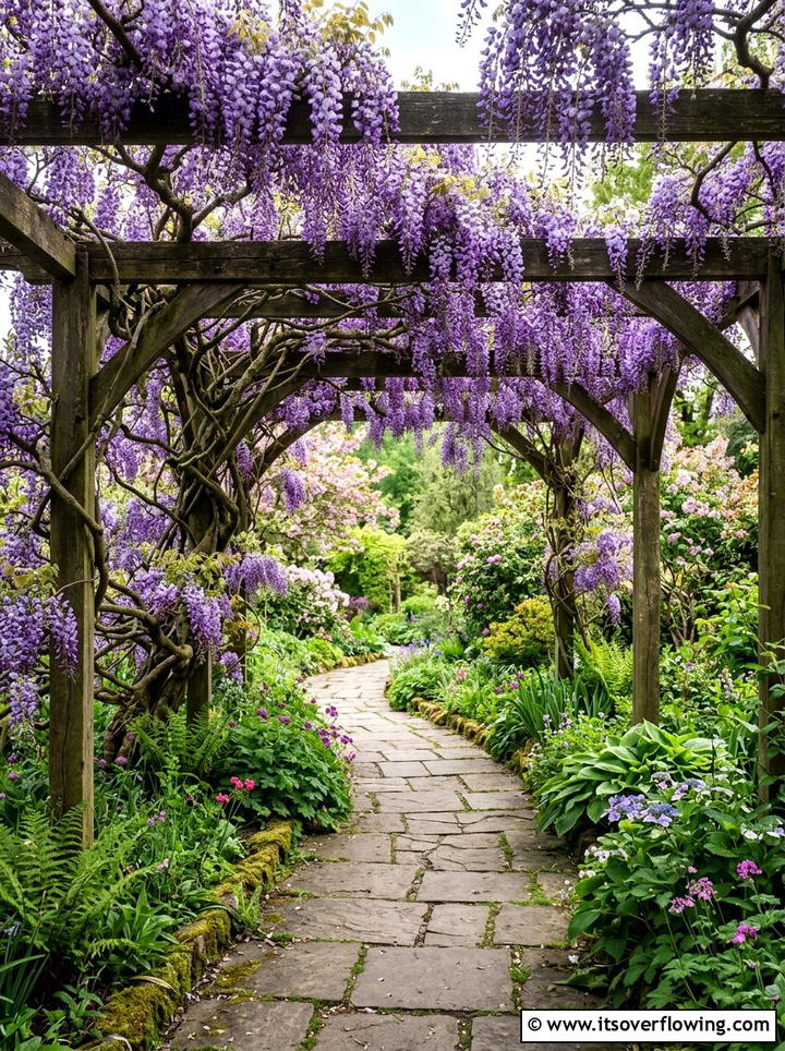 Pergola with wisteria vines - 25 garden ideas with pergola