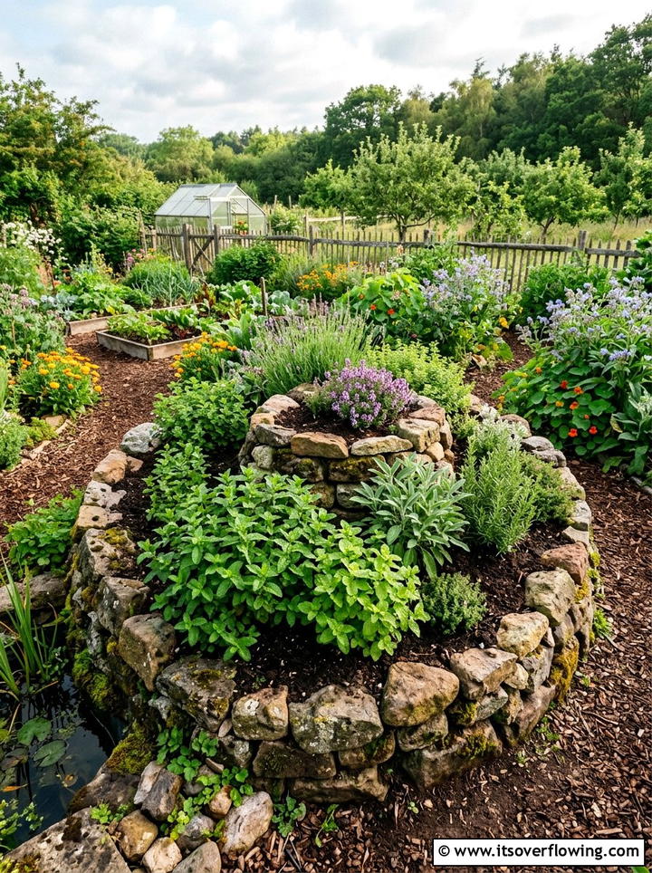 Permaculture Herb Spiral - 25 creative garden ideas with spiral herb beds