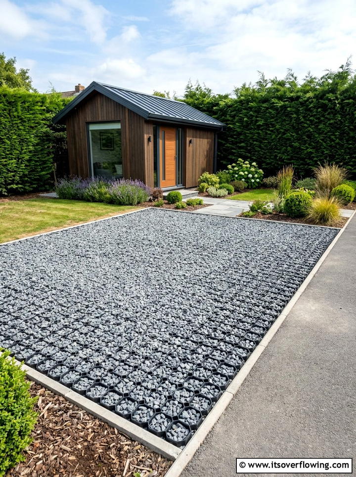 Permeable Gravel Pad - 25 small garden ideas with gravel