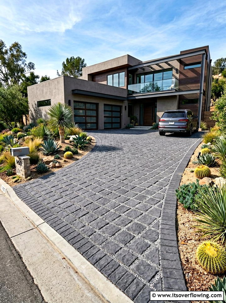 Permeable Paver Driveway - 25 garden ideas with pavers