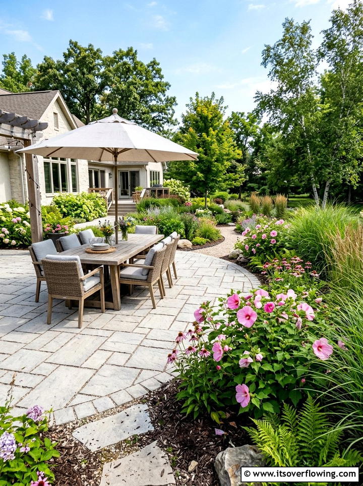 Permeable Paver Patio - 25 backyard ideas with rain garden