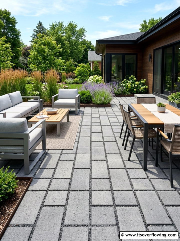 Permeable Paver Patio - 25 backyard ideas with drainage solutions
