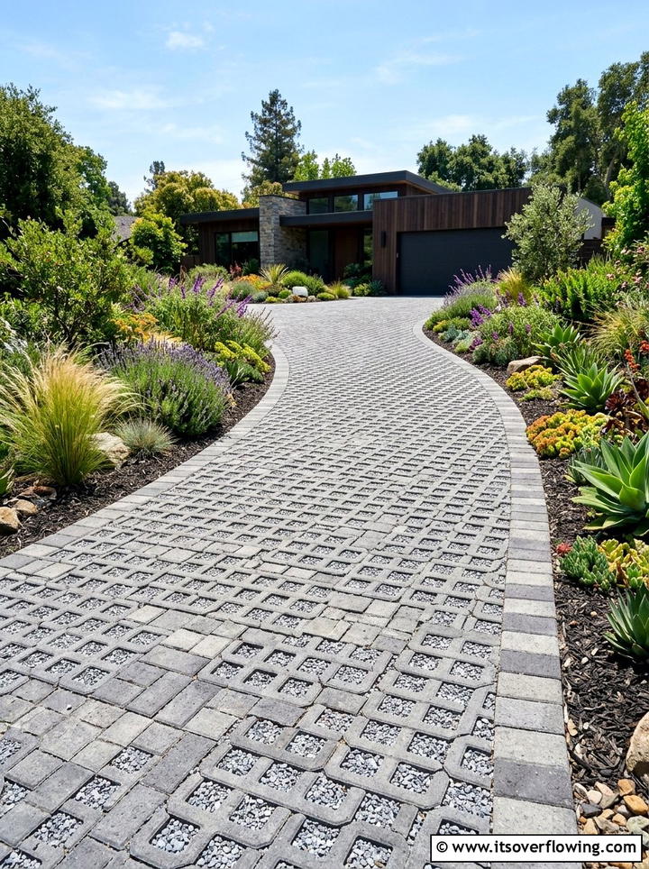 Permeable pavers - 25 creative garden ideas with drought proof landscaping