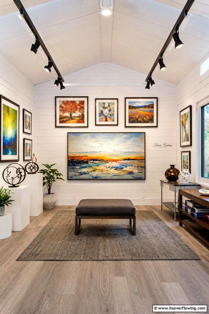 Personal Art Gallery - 30 She Shed Interior Ideas for Personalized Retreats