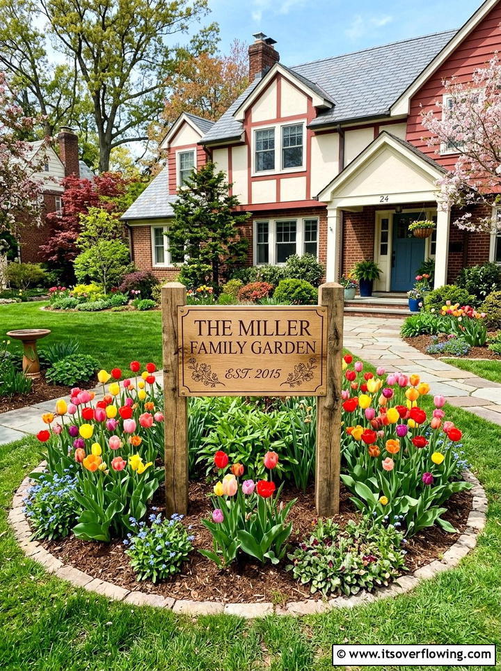Personalized Family Garden Sign - 25 garden decor ideas with signs