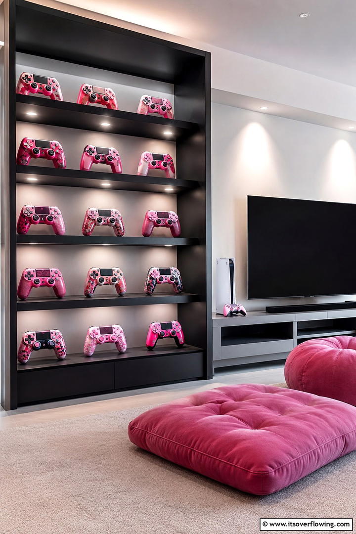 Personalized Pink Gaming Controllers - 30 Pink Gaming Setup Ideas for a Vibrant Play Space