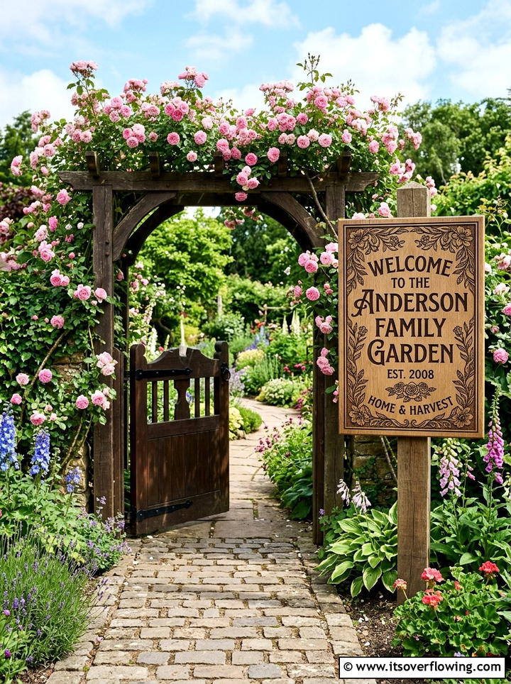 Personalized Welcome Sign - 25 creative garden ideas with personalized signs