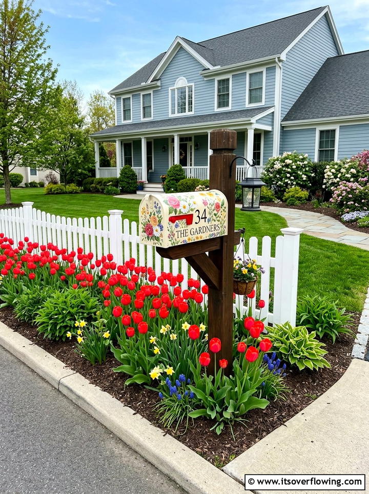 Personalized mailbox garden - 25 backyard decorating ideas with personalized decor