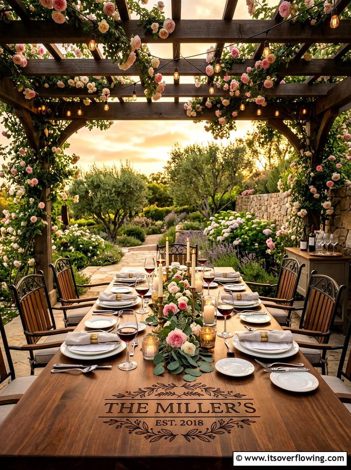 Personalized outdoor dining set - 25 backyard decorating ideas with personalized decor