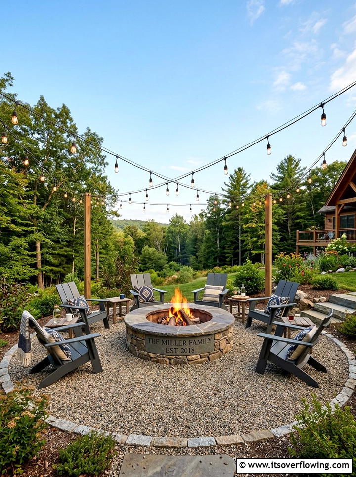 Personalized stone fire pit - 25 backyard decorating ideas with personalized decor