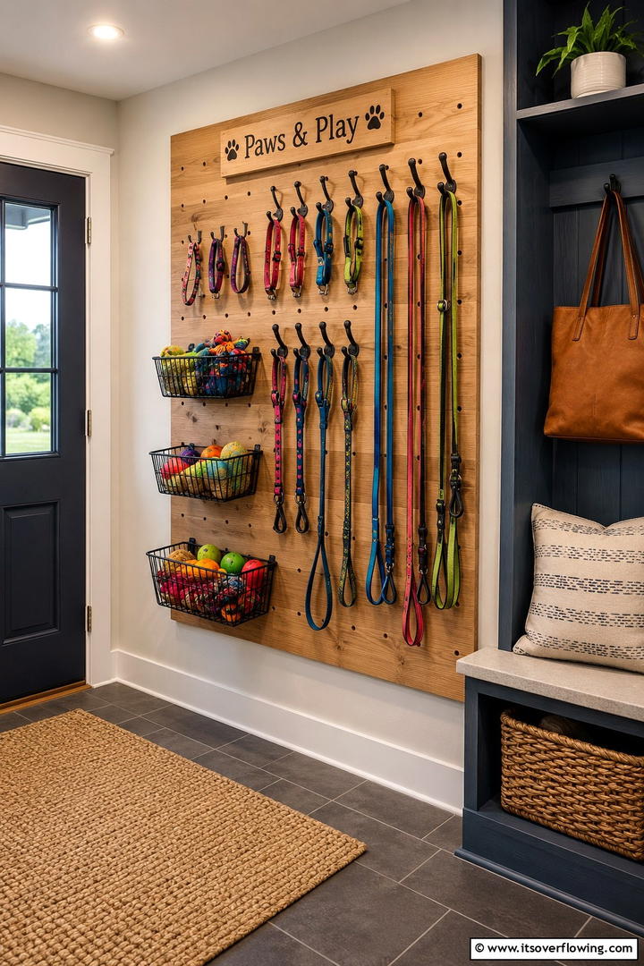 Pet Accessories Holder - 30 Pegboard Ideas to Organize Your Home Efficiently