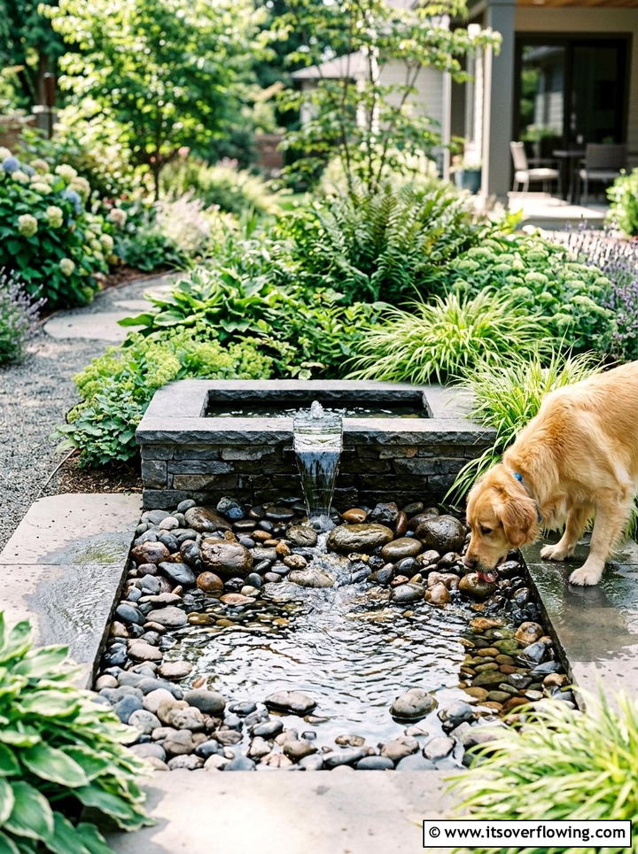 Pet Water Feature - 25 garden design ideas for pet friendly yards
