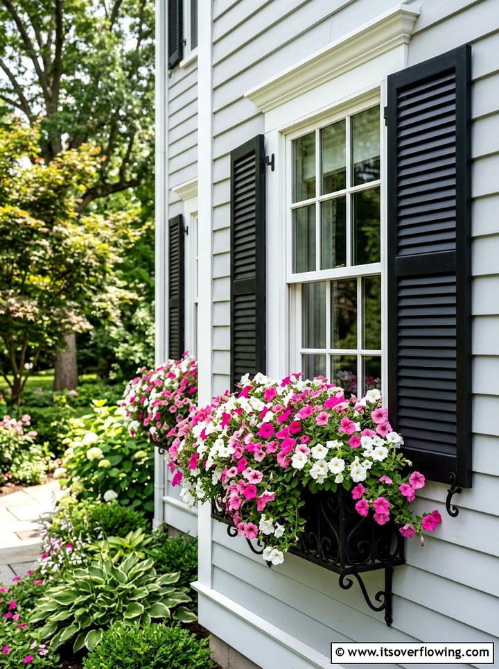 Petunia window box - 25 creative garden ideas with hummingbird plants