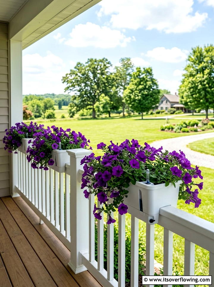 Petunias In Self Watering Containers - 25 front porch ideas with low maintenance plants
