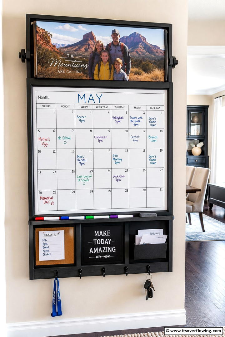 Photo Calendar Board - 30 Photo Display Ideas to Showcase Your Favorite Memories