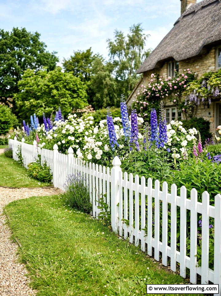 Picket Fence Border - 25 cheap garden ideas for small spaces