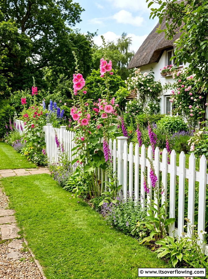 Picket Fence - 25 backyard ideas with cottage garden