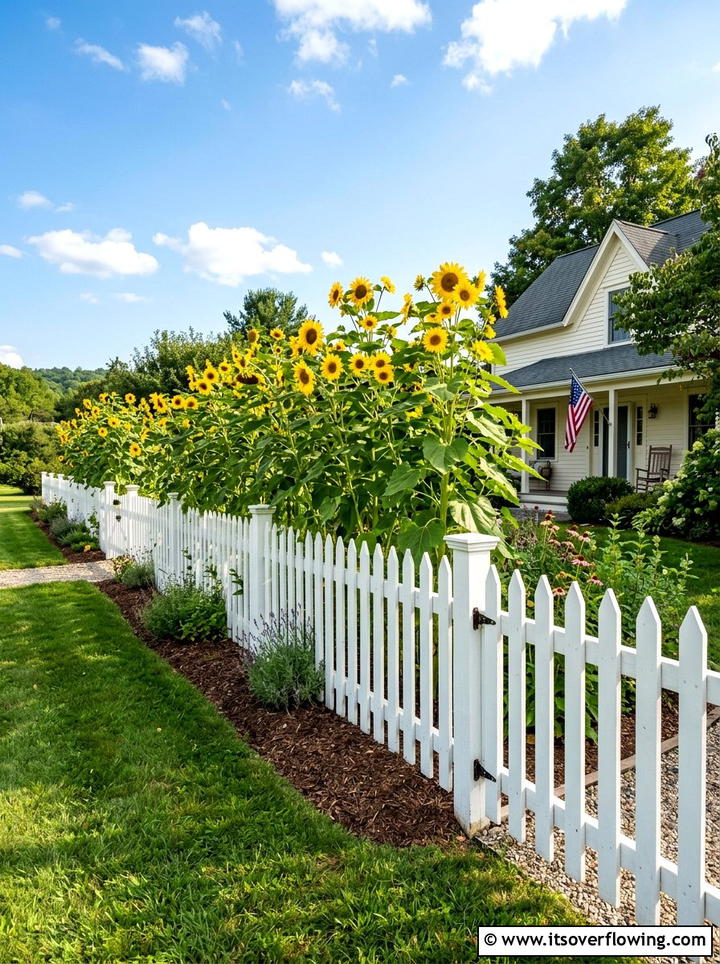 Picket fence border - 25 cheap garden ideas for front yard