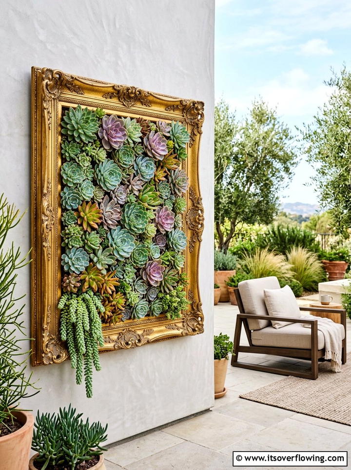 Picture Frame Succulent - 25 recycled garden ideas diy