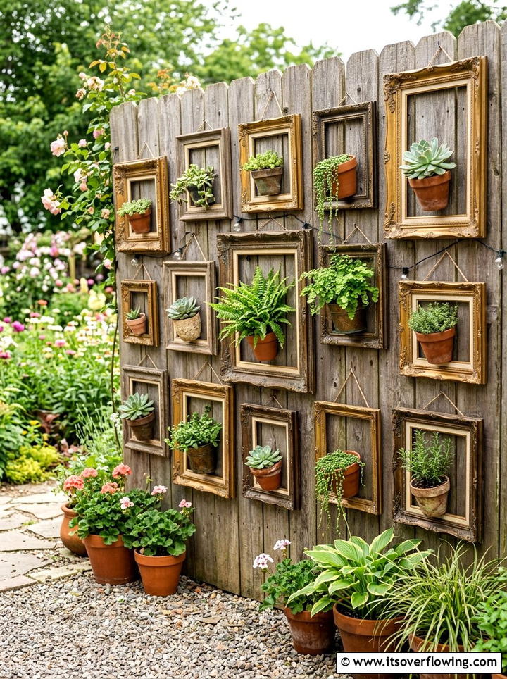Picture frame display - 25 upcycled garden ideas with boho style