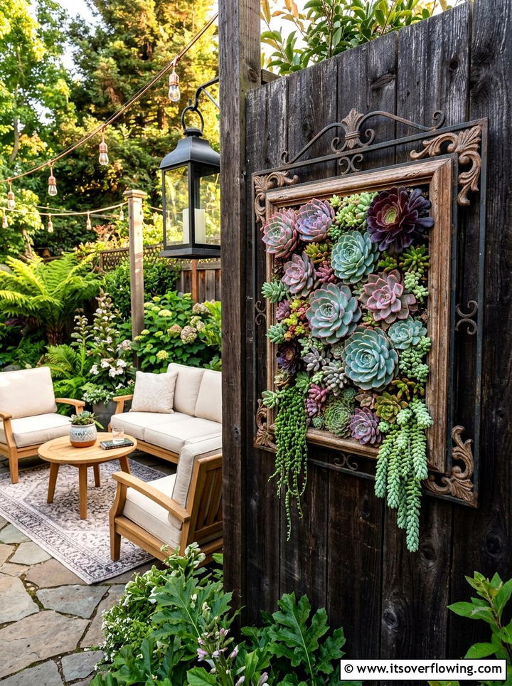 Picture frame hanging planter - 25 upcycled garden ideas with hanging planters