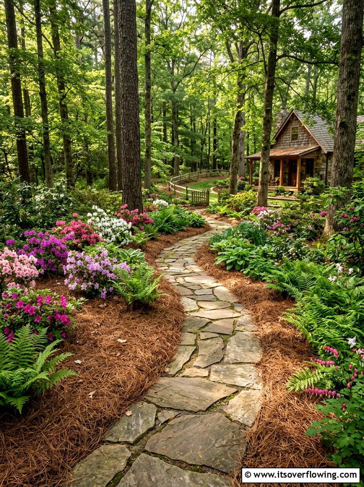 Pine Needle Mulch - 25 garden ideas with mulch