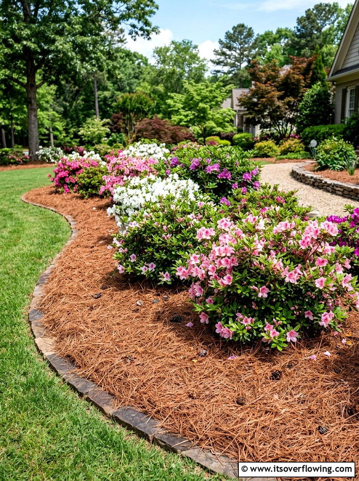 Pine Needle Mulch - 25 cheap garden ideas with composting