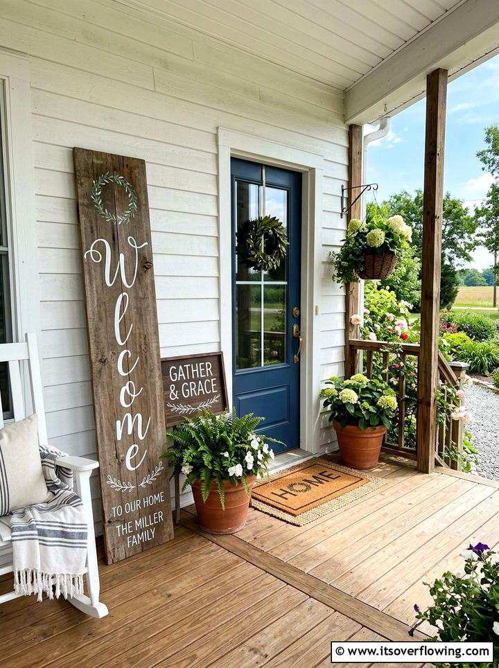 Pinecone Display - 25 front porch decor ideas with holiday entry styling