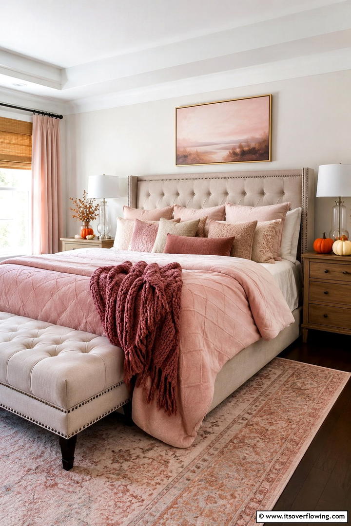 Pink Bedroom Refresh - 50 Pink Fall Decor Ideas Roundup- Soft Seasonal Vibes