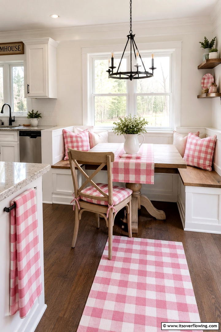 Pink Buffalo Check Accents - 50 Pink Fall Decor Ideas Roundup- Soft Seasonal Vibes