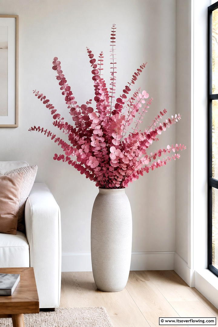 Pink Eucalyptus Sprays - 50 Pink Fall Decor Ideas Roundup- Soft Seasonal Vibes