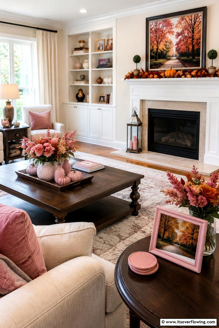Pink Fall Finishing Touches - 50 Pink Fall Decor Ideas Roundup- Soft Seasonal Vibes