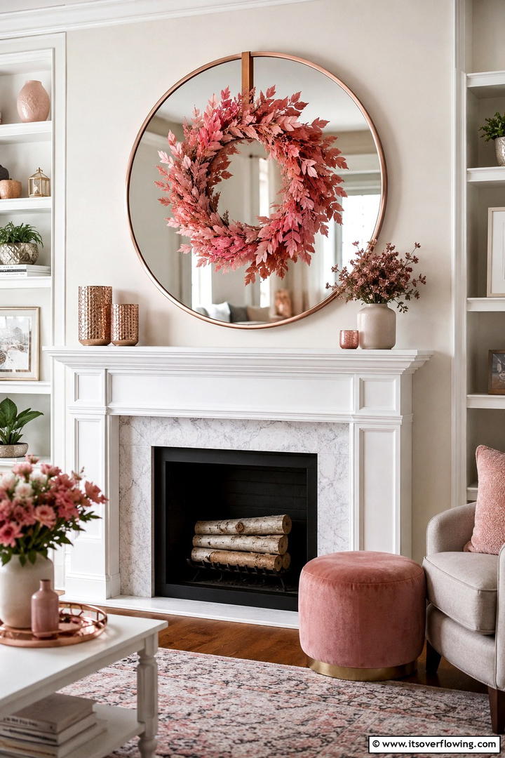 Pink Mirror Decor - 50 Pink Fall Decor Ideas Roundup- Soft Seasonal Vibes