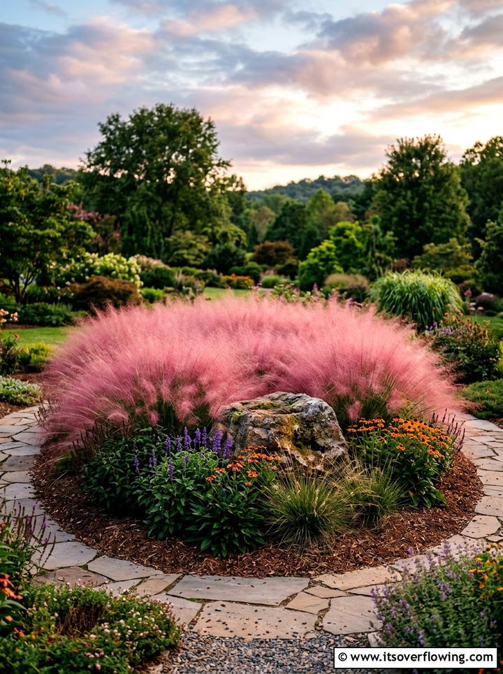 Pink Muhly Grass Focal Point - 25 garden design ideas with native grasses