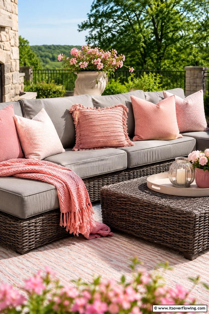 Pink Outdoor Pillows - 50 Pink Fall Decor Ideas Roundup- Soft Seasonal Vibes