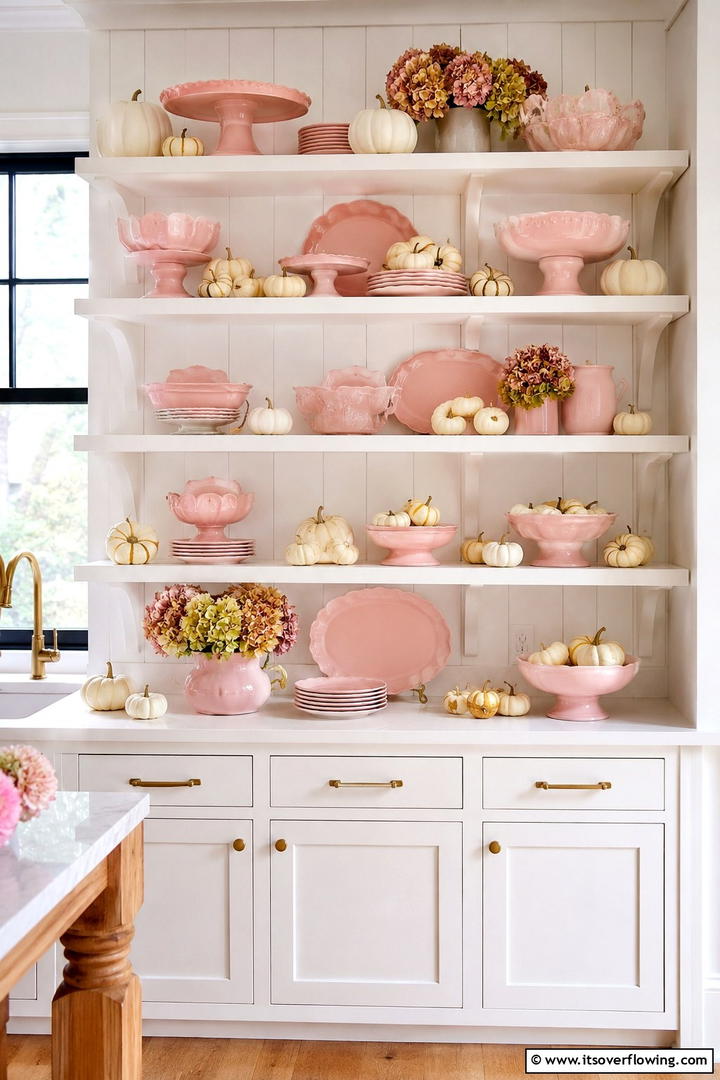 Pink Serving Pieces - 50 Pink Fall Decor Ideas Roundup- Soft Seasonal Vibes