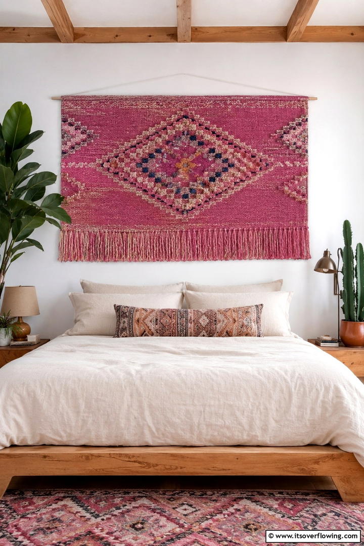 Pink Textile Wall Hanging - 50 Pink Fall Decor Ideas Roundup- Soft Seasonal Vibes