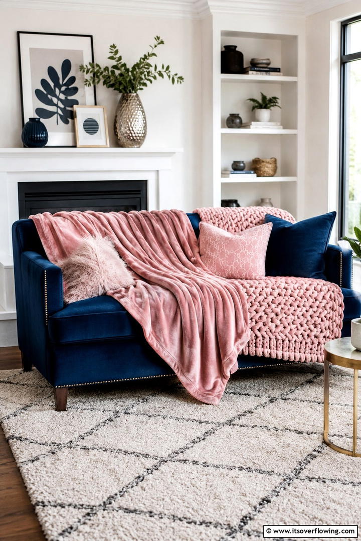 Pink Throw Blanket Layers - 50 Pink Fall Decor Ideas Roundup- Soft Seasonal Vibes