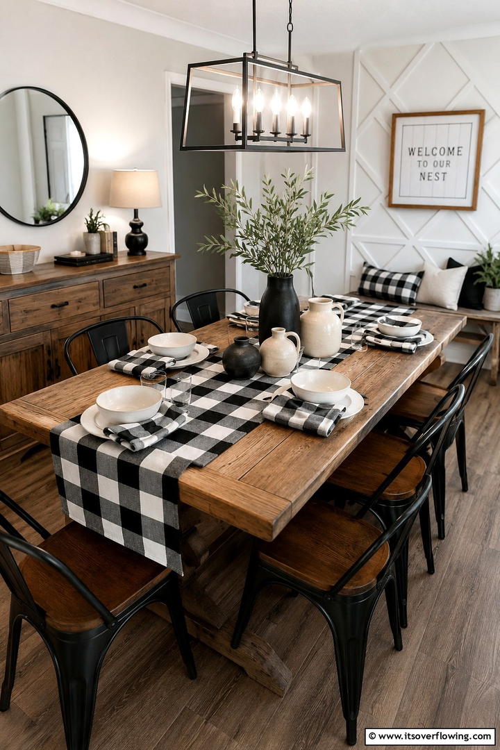 Plaid Pattern Table Linens - 50 Fall Table Decor Ideas Roundup- Seasonal Styling