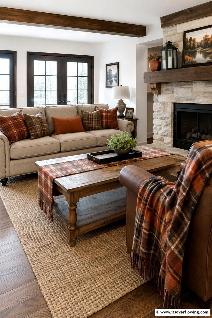 Plaid Textile Accents - 50 Fall Decor Trends 2025 to Inspire Seasonal Style