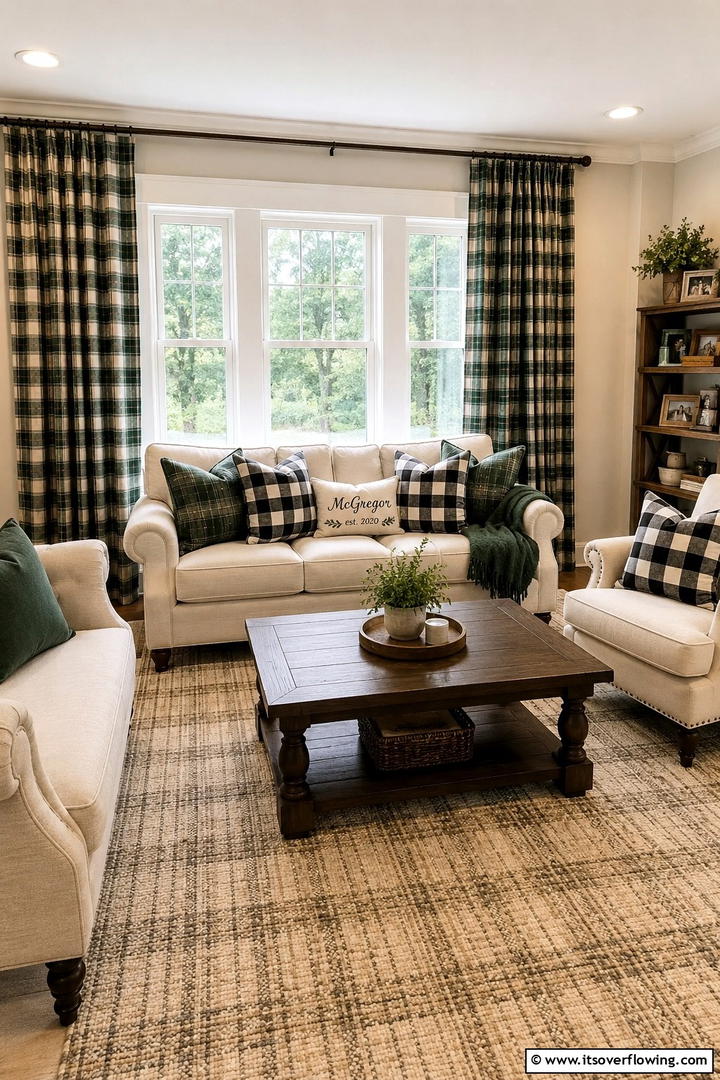 Plaid Textile Patterns - 50 Living Room Fall Decor Ideas for Cozy Autumn Updates