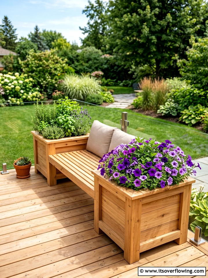 Planter Box Bench - 25 garden decor ideas with benches
